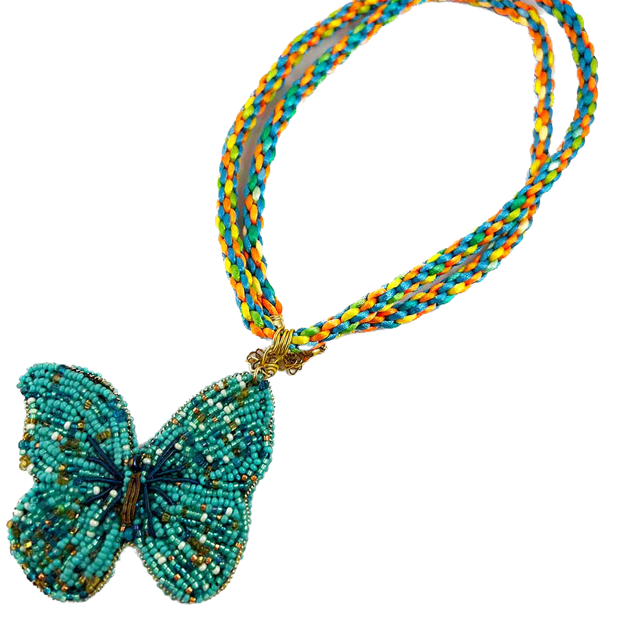 Collar mariposa en mostacilla